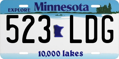 MN license plate 523LDG