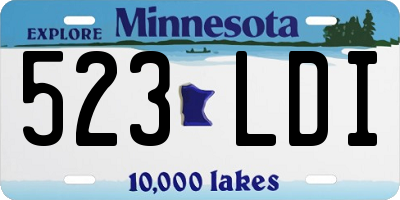 MN license plate 523LDI