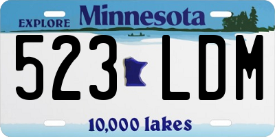 MN license plate 523LDM