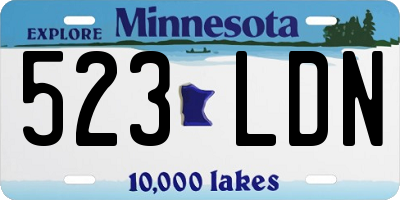 MN license plate 523LDN