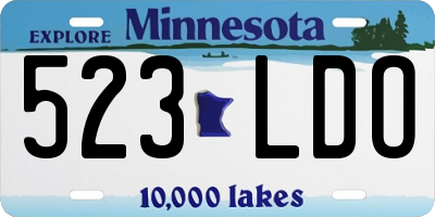 MN license plate 523LDO