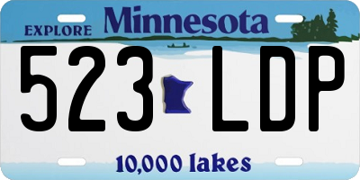 MN license plate 523LDP