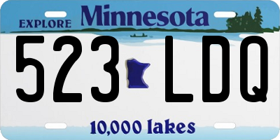 MN license plate 523LDQ