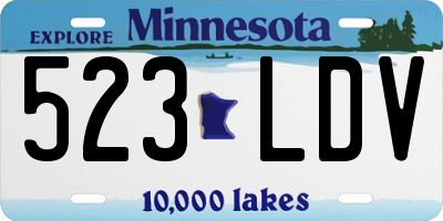 MN license plate 523LDV