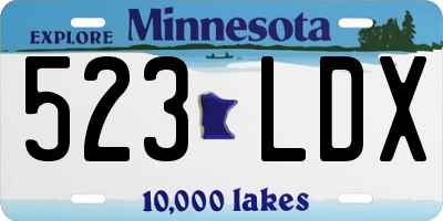 MN license plate 523LDX