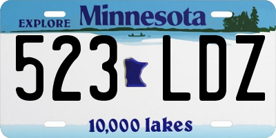 MN license plate 523LDZ