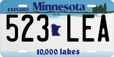 MN license plate 523LEA