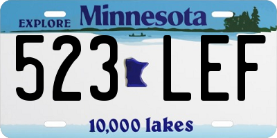MN license plate 523LEF