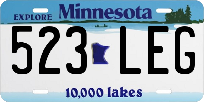 MN license plate 523LEG