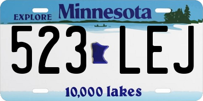 MN license plate 523LEJ