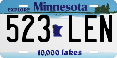 MN license plate 523LEN