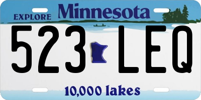 MN license plate 523LEQ