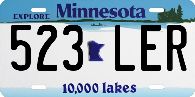 MN license plate 523LER
