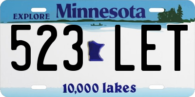 MN license plate 523LET