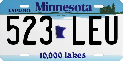 MN license plate 523LEU