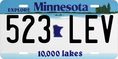 MN license plate 523LEV