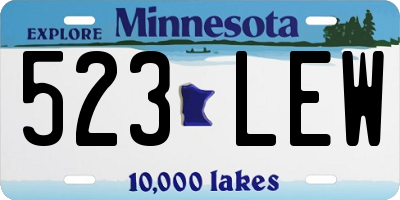 MN license plate 523LEW