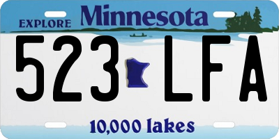 MN license plate 523LFA