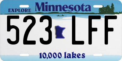 MN license plate 523LFF