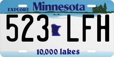 MN license plate 523LFH