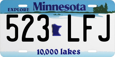MN license plate 523LFJ