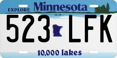 MN license plate 523LFK