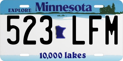MN license plate 523LFM