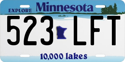 MN license plate 523LFT