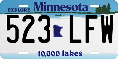 MN license plate 523LFW