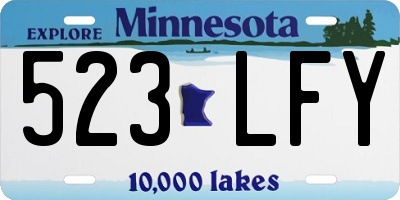MN license plate 523LFY