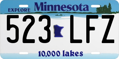 MN license plate 523LFZ