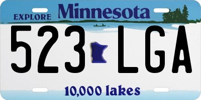 MN license plate 523LGA