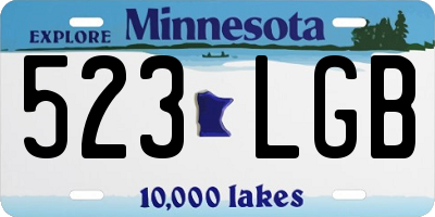MN license plate 523LGB