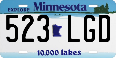 MN license plate 523LGD