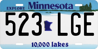 MN license plate 523LGE