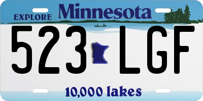 MN license plate 523LGF
