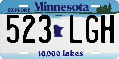 MN license plate 523LGH