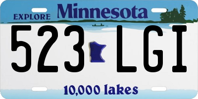 MN license plate 523LGI