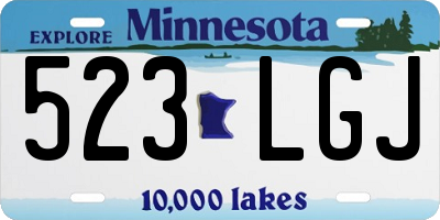MN license plate 523LGJ