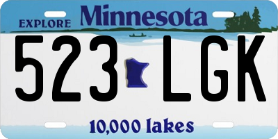 MN license plate 523LGK