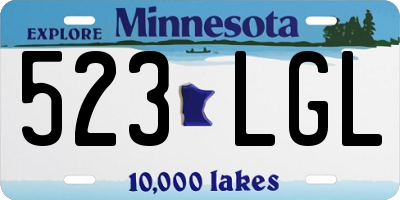 MN license plate 523LGL