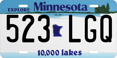 MN license plate 523LGQ