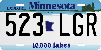 MN license plate 523LGR