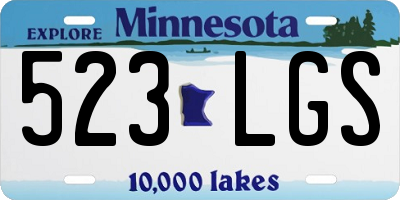 MN license plate 523LGS