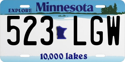 MN license plate 523LGW