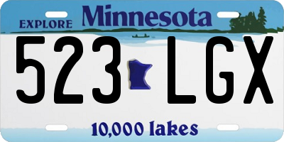 MN license plate 523LGX