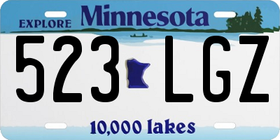MN license plate 523LGZ