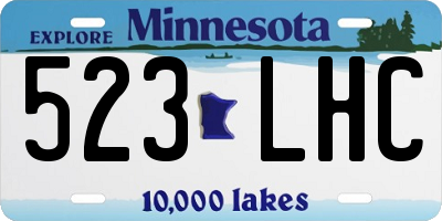 MN license plate 523LHC