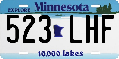 MN license plate 523LHF