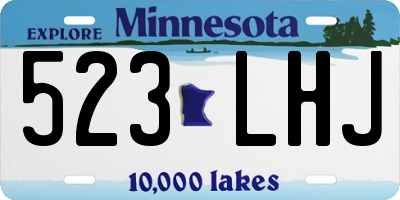 MN license plate 523LHJ